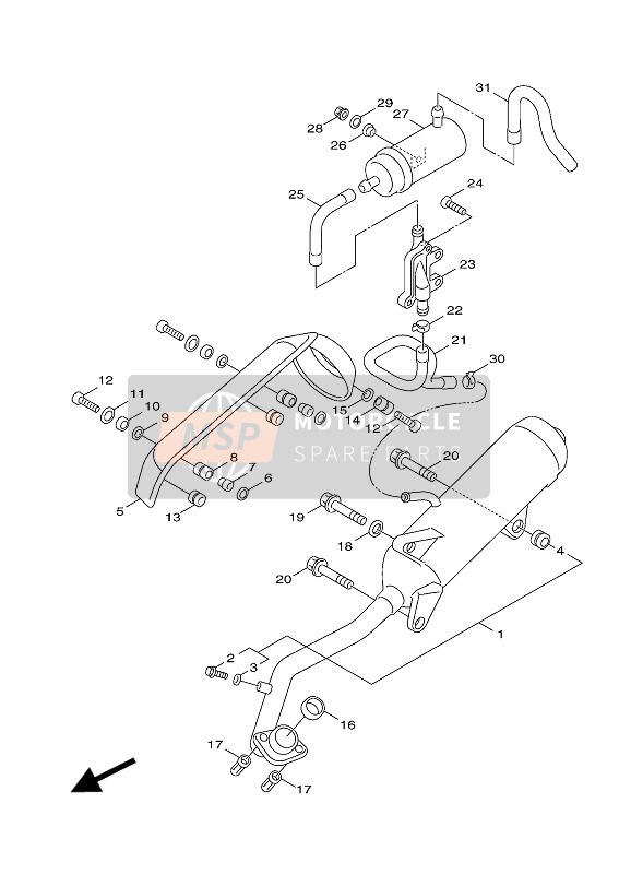 4P9E47180000, Schutz, Schalldampfer 1, Yamaha, 0